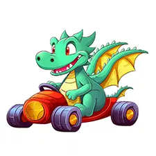 Dragon Driving Car Coloring Page