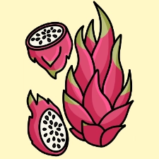 Dragon Fruit Coloring Page