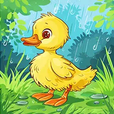 Duck Exploring Dewy Garden Coloring Page