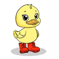 Duck Wearing Red Boots Coloring Page