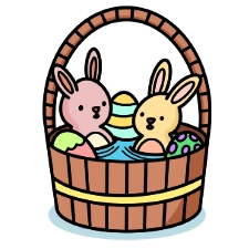 Easter Basket Pool Coloring Page