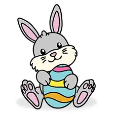 Bunny With An Easter Egg Coloring Page