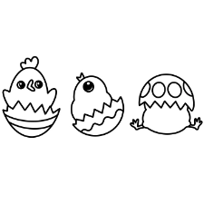 Easter Chick Triplets Coloring Page
