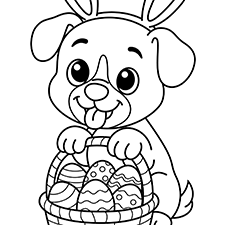 Easter Dog Coloring Page