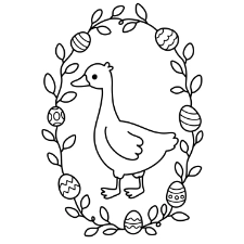 Easter Duck Portrait Coloring Page