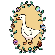 Easter Duck Portrait Coloring Page