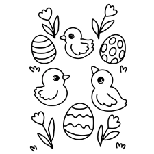 Easter Ducklings Coloring Page
