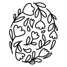 Easter Egg Shaped Flower Coloring Page