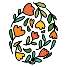 Easter Egg Shaped Flower Coloring Page