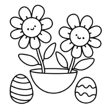 Easter Flower Friends Coloring Page