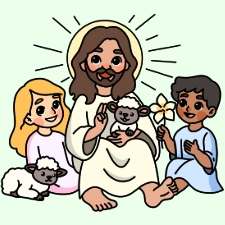Easter With Jesus Coloring Page