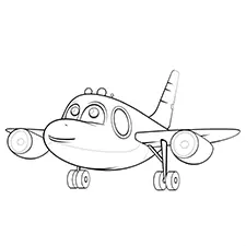 Easy Airplane Coloring Page Black & White