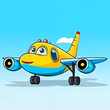 Easy Airplane Coloring Page