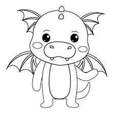 Easy Baby Dragon Coloring Page Black & White