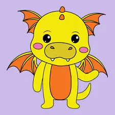 Easy Baby Dragon Coloring Page