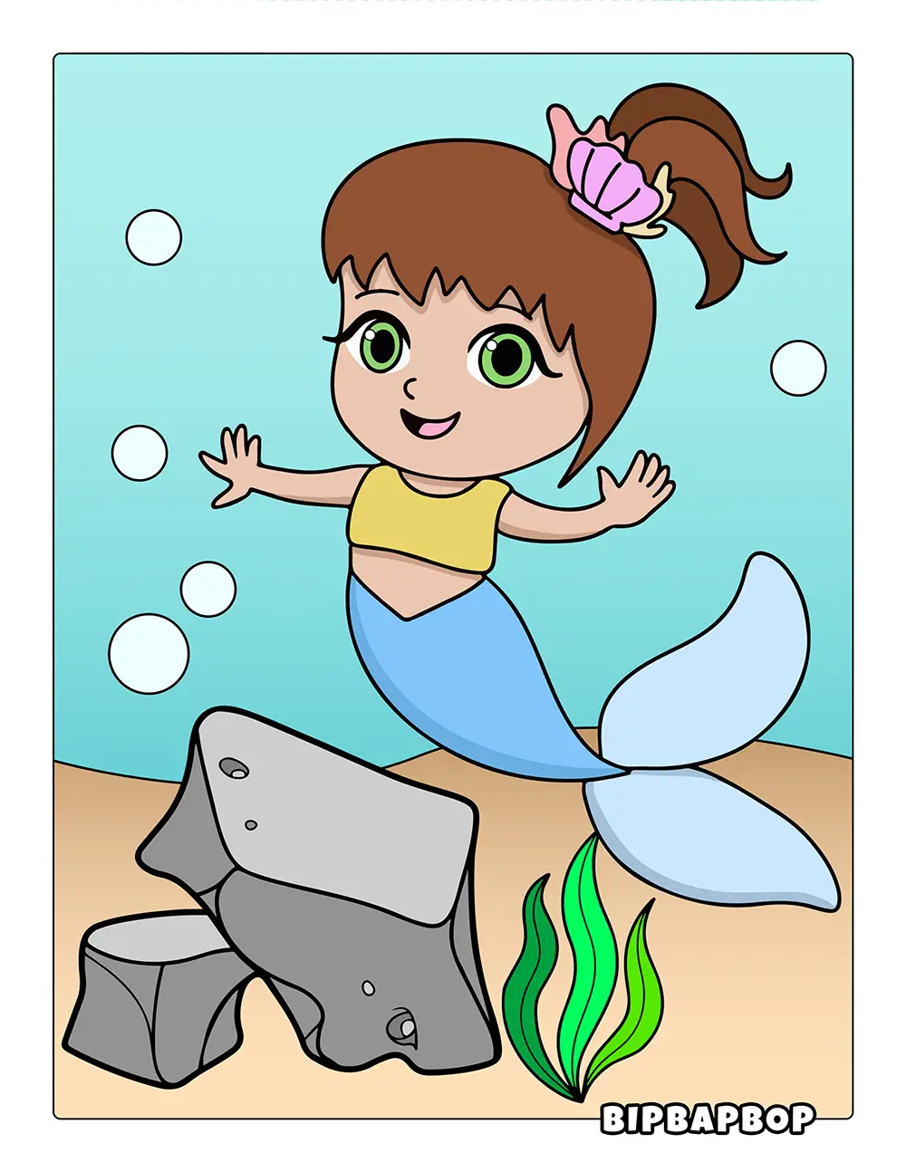 Easy Baby Mermaid Printable