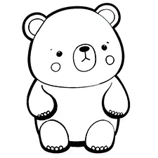 Easy Black Bear Coloring Page Black & White
