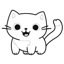 Easy Cat Coloring Page Black & White