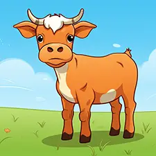 Easy Cow Coloring Page