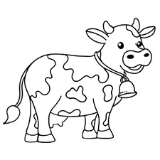 Easy Cow Coloring Page Black & White