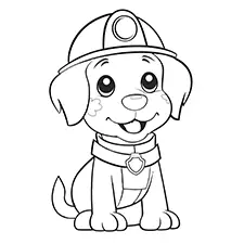 Easy Dog Fireman Picture Black & White