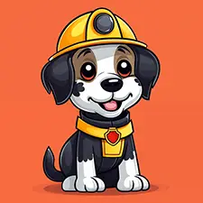 Easy Dog Fireman Picture