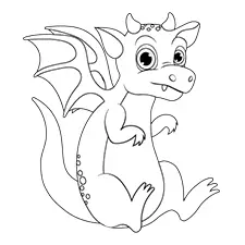Easy Dragon Coloring Page Black & White