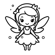 Easy Fairy Coloring Pages Black & White