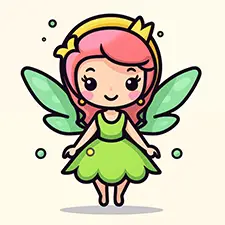 Easy Fairy Coloring Pages