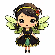 Easy Fairy Coloring Sheet