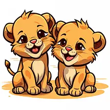 Easy Lion Cubs Printable