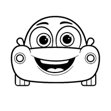 Easy Orange Car Coloring Page Black & White