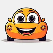 Easy Orange Car Coloring Page