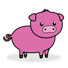 Easy Pig Coloring Page