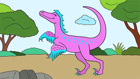 Easy Velociraptor Coloring Sheet PDF Download Color