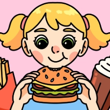 Eating Girl Coloring Page