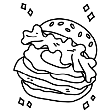 Egg Burger Coloring Page