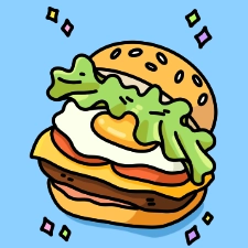 Egg Burger Coloring Page