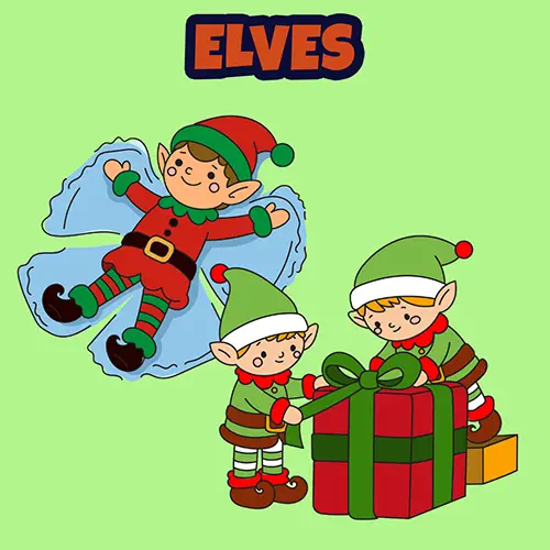 Elf Colouring Pages