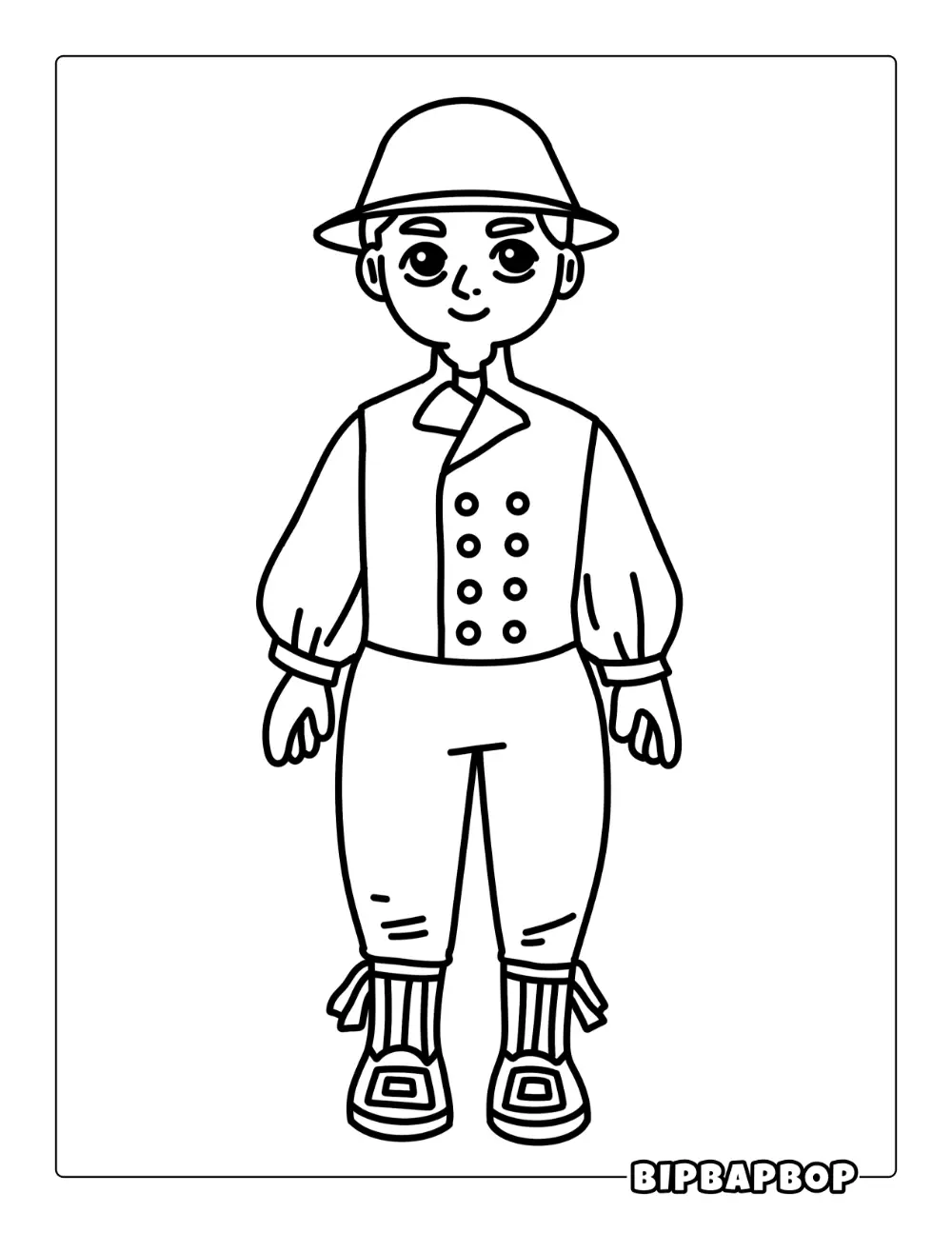 European Boy Coloring Page