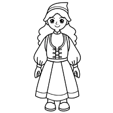European Girl Coloring Page