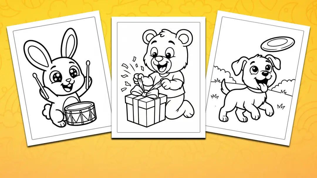 Excited coloring pages for kids — free printables about enjoying pleasant emotions
