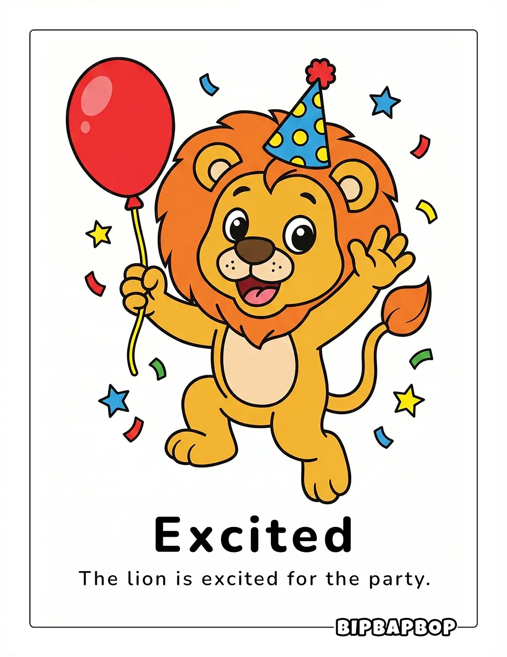 The lion is excited for the party