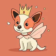 Fairy Princess Dog Coloring Page
