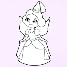 Fairytale Princess Printable Black & White