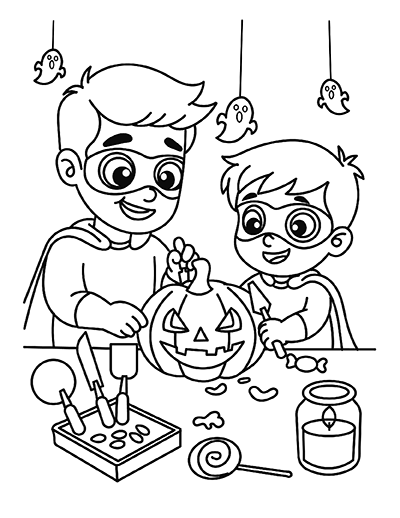 Father and Son Coloring Page
