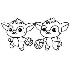 Fawn Easter Egg Hunt Coloring Page