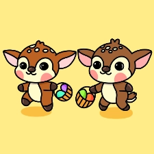 Fawn Easter Egg Hunt Coloring Page