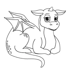 Female Dragon Coloring Page Black & White