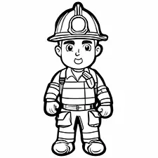 Fireman Coloring Pages Black & White
